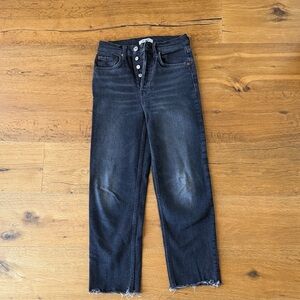 Re/Done Black Cropped Denim Jeans